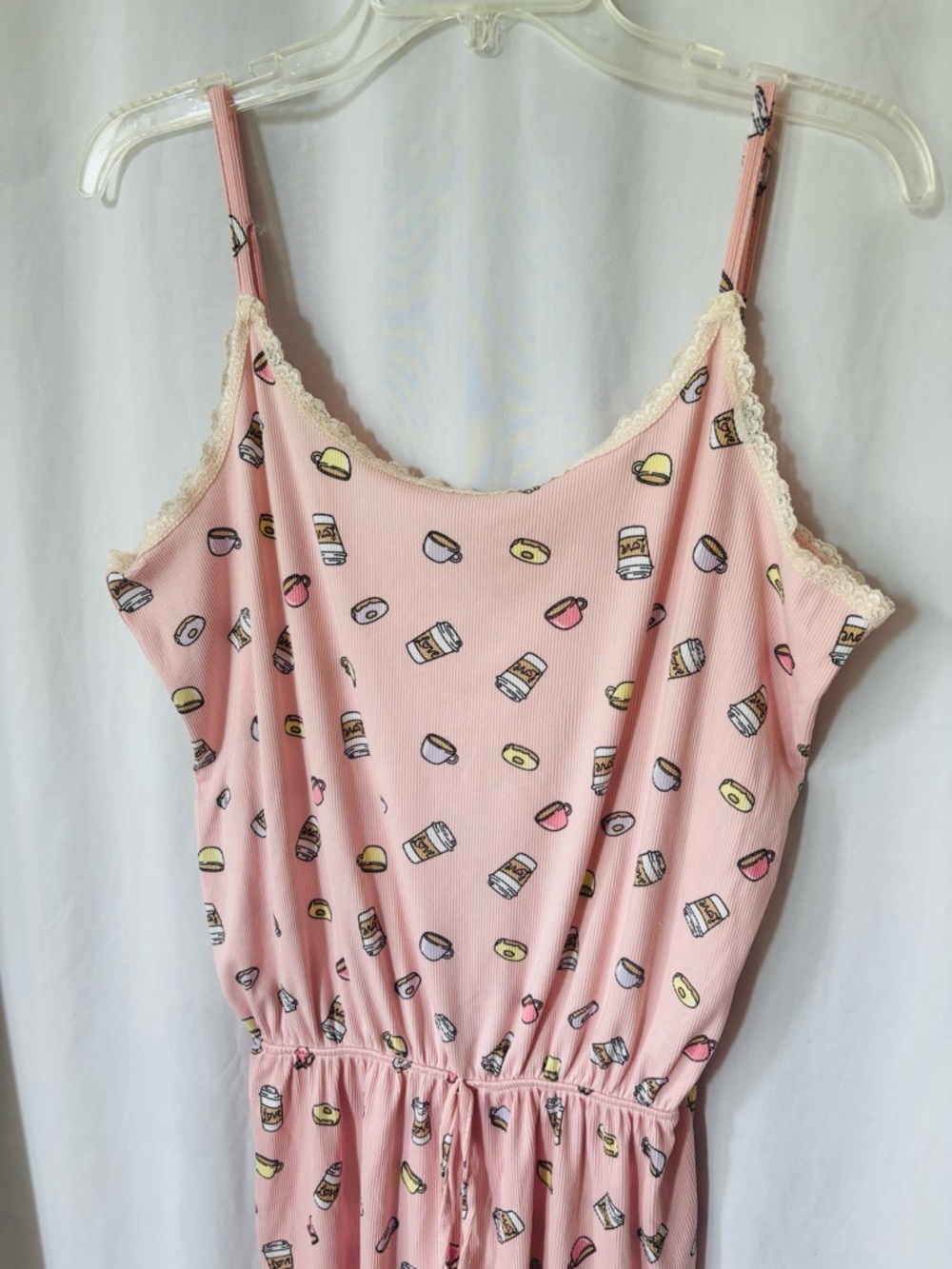 Pink Brunch Print Romper Onesie Pajamas